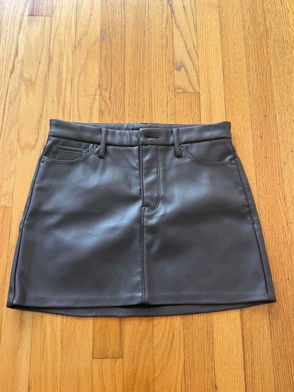 Good American Faux Leather Mini Skirt Brown Size 2 / 26